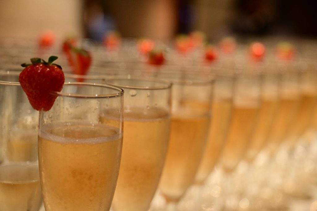 Champagne Glasses at the fundraising ball 2023