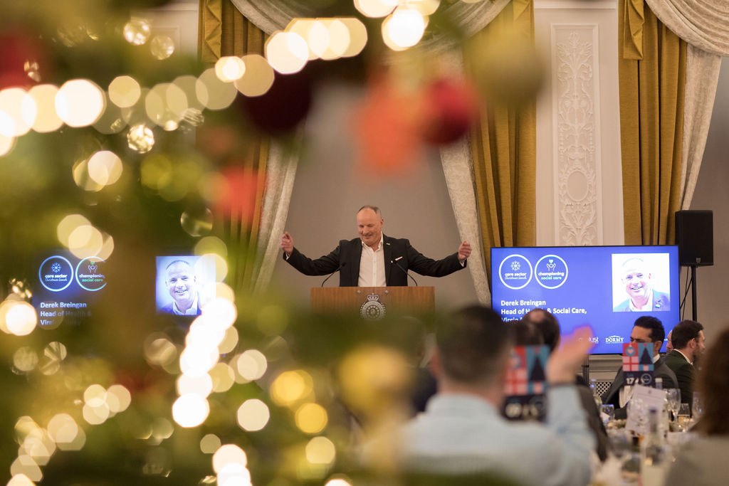 Derek Breingan speaks at the Care Sector Christmas Lunch