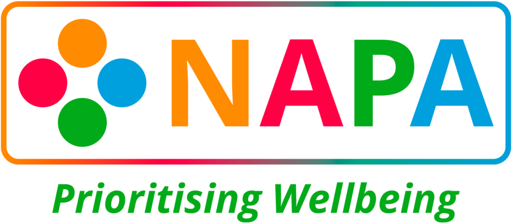 Napa logo reads - NAPA prioritising Wellbeing